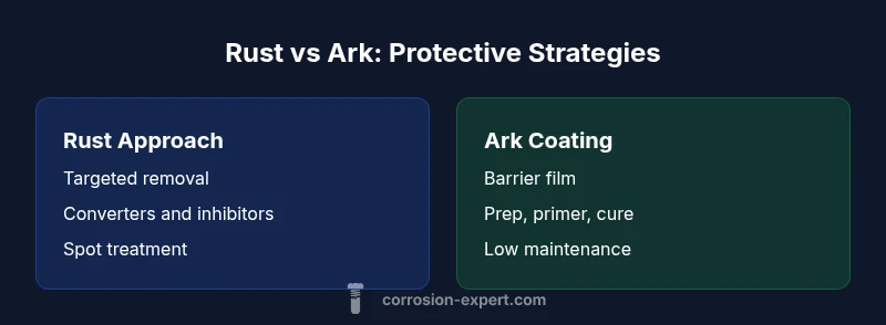 Rust vs Ark infographic: a comparison of protective strategies