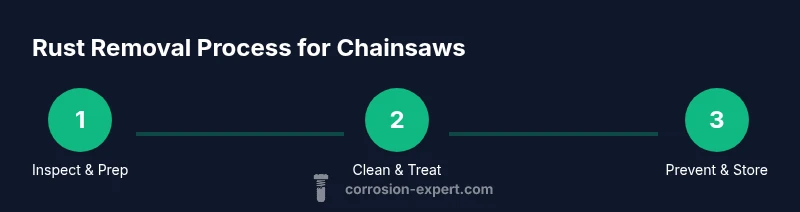 Process: removing rust from a chainsaw