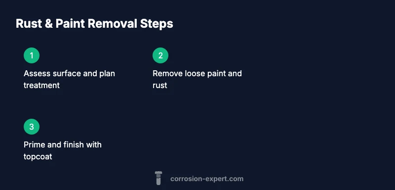 Process flow for removing paint and rust