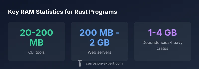 RAM usage stats infographic for Rust programs