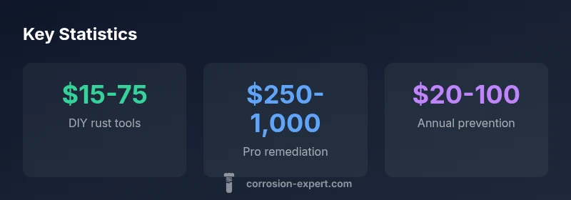 Rust cost infographic showing DIY vs pro costs and prevention savings