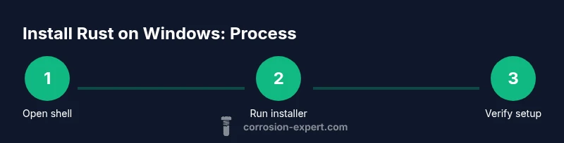 Step-by-step Rust installation on Windows infographic