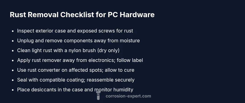 Rust removal checklist for PC hardware