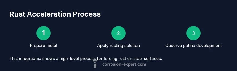 Process diagram for forcing rust on steel