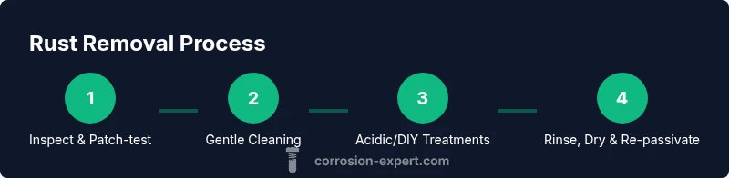 Process diagram for removing rust from stainless steel