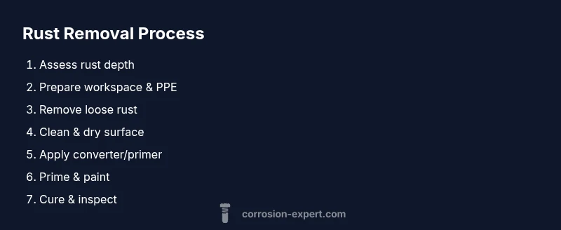 Process diagram for rust removal and protection