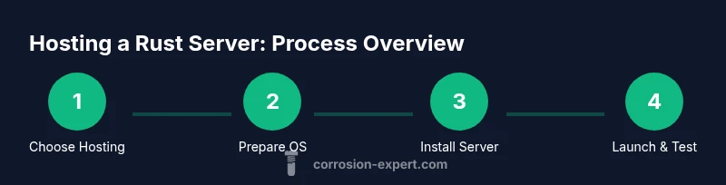 Process flow for hosting a Rust server from planning to launch