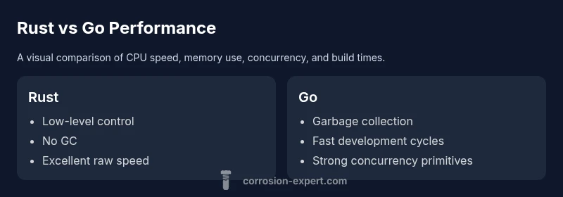 Comparison infographic: Rust vs Go performance