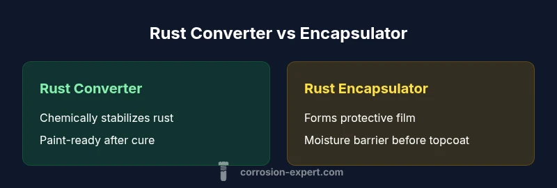 Infographic comparing rust converter vs encapsulator
