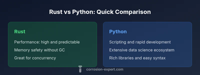Infographic comparing Rust and Python