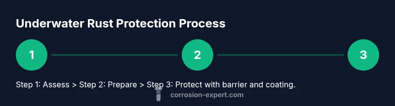 Infographic showing steps for underwater rust prevention