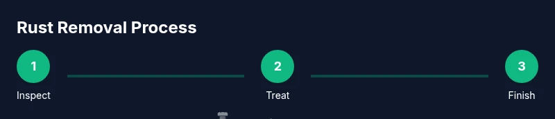 Step-by-step rust removal process infographic