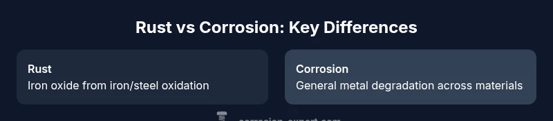 Comparison infographic: rust vs corrosion