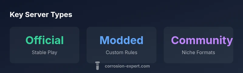 Infographic showing official, modded, and community Rust server types