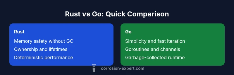 Infographic comparing Rust vs Go languages