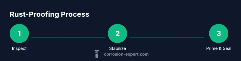 Process flow of rust-proofing a car with existing rust